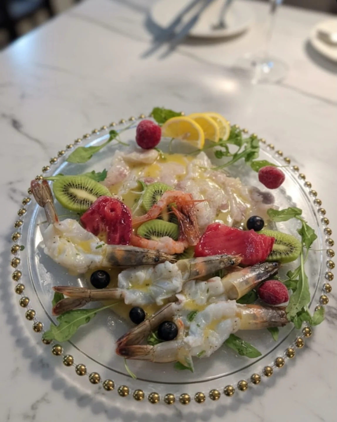 Shrimp carpaccio with citrus